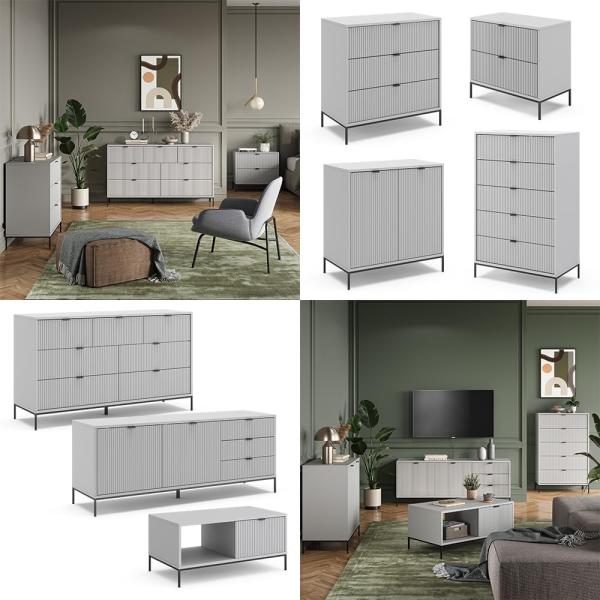 Lowboard Eliza Grau 150 x 60 cm Vicco Bild 8