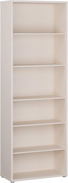 Forte Alice Springs Bücherregal 70 80, modern-minimalistisch, 5 Einlegeböden, Wohnzimmer/Büro, Holzwerkstoff, Kaschmir Beige, 74,5 cm breit x 214,3 cm hoch x 34,9 cm tief