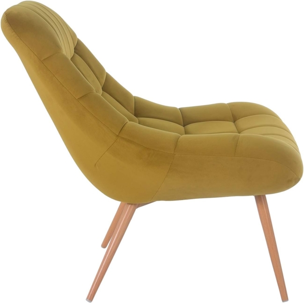 Sessel XXL Metall und Polyester Gelb Bild 3