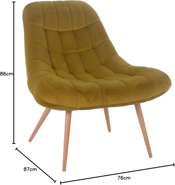 Sessel XXL Metall und Polyester Gelb Bild 7