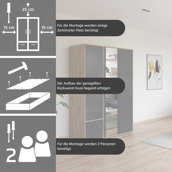 rauch Kleiderschrank VOYAGER Otto´s Choice Garderobe Wäscheschrank TOPSELLER Schlafzimmer (in 3 verschiedenen Ausstattungen BASIC/CLASSIC/PREMIUM) Schrank mit modernen Griffen in viel Stauraum MADE IN GERMANY Bild 6