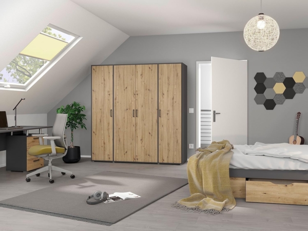 rauch Kleiderschrank VOYAGER Otto´s Choice Garderobe Wäscheschrank TOPSELLER Schlafzimmer (in 3 verschiedenen Ausstattungen BASIC/CLASSIC/PREMIUM) Schrank mit modernen Griffen in viel Stauraum MADE IN GERMANY Bild 4