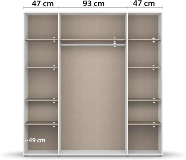 rauch Kleiderschrank VOYAGER Otto´s Choice Garderobe Wäscheschrank TOPSELLER Schlafzimmer (in 3 verschiedenen Ausstattungen BASIC/CLASSIC/PREMIUM) Schrank mit modernen Griffen in viel Stauraum MADE IN GERMANY Bild 8
