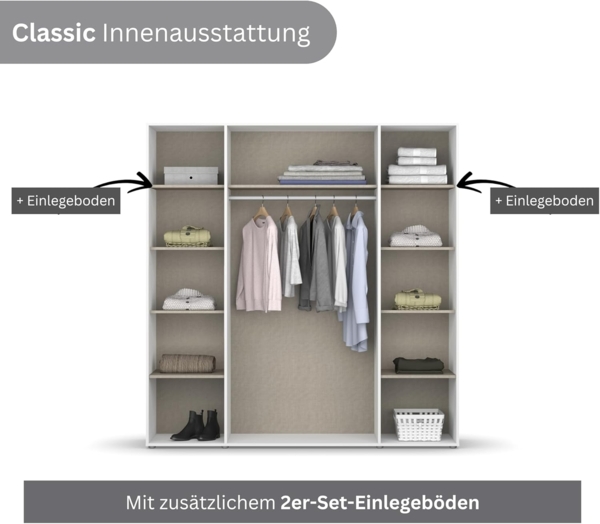rauch Kleiderschrank VOYAGER Otto´s Choice Garderobe Wäscheschrank TOPSELLER Schlafzimmer (in 3 verschiedenen Ausstattungen BASIC/CLASSIC/PREMIUM) Schrank mit modernen Griffen in viel Stauraum MADE IN GERMANY Bild 7
