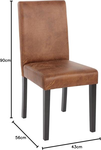 6er-Set Esszimmerstuhl 'Littau' Textil, Wildlederimitat, dunkle Beine Bild 3