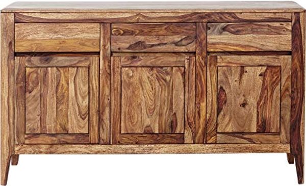 Kare Design Sideboard Brooklyn Nature, Sideboard aus Massivem Sheesham-Holz, Hellbraun gebeiztes Sideboard, Massicholz Sideboard, (H/B/T) 85 x 145 x 40 cm
