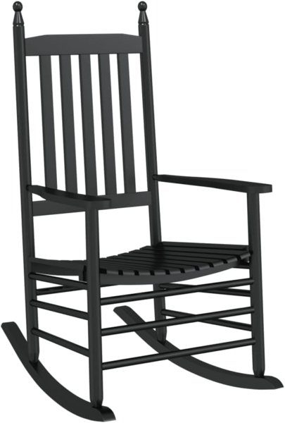 vidaXL Schaukelstuhl mit Gebogener Sitzfläche Massivholz Pappel 4008870