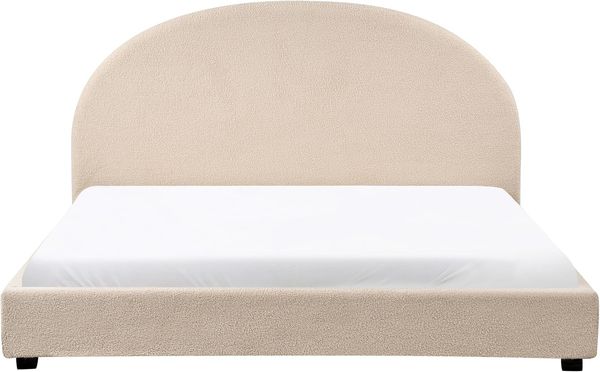 Bett mit Lattenrost Bouclé VAUCLUSE 180 x 200 cm Beige Bild 6