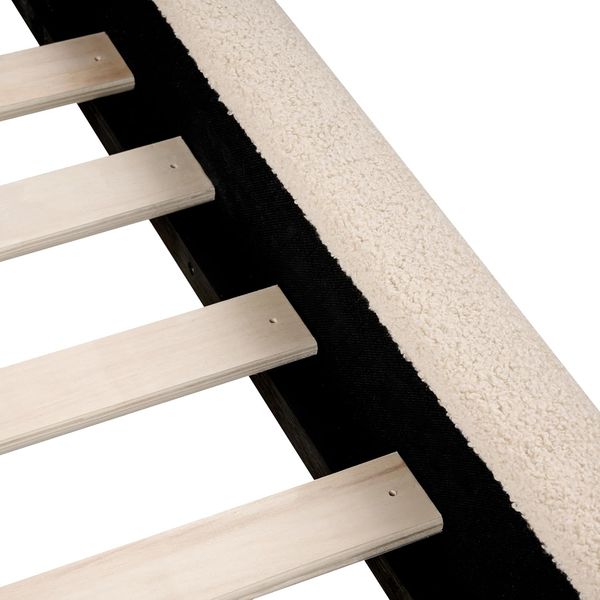 Bett mit Lattenrost Bouclé VAUCLUSE 180 x 200 cm Beige Bild 9