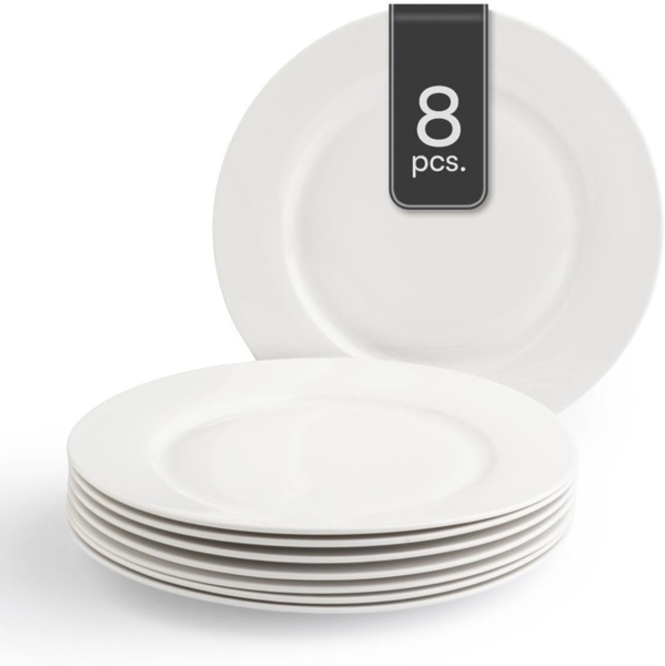 Home4You Speiseteller, Ø 26,5 cm, Bone China, Spülmaschinenfest, (8 St)