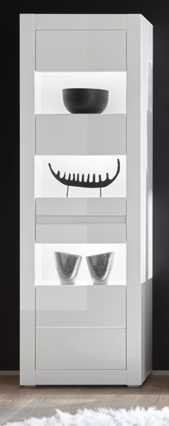 Furn. Design Stauraumvitrine Nobile (Vitrine in weiß, 2-türig, 66x198 cm) mit Soft-Close Bild 5