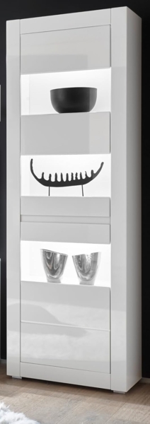 Furn. Design Stauraumvitrine Nobile (Vitrine in weiß, 2-türig, 66x198 cm) mit Soft-Close Bild 7