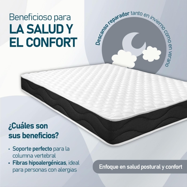 amuéblate online Viskoelastische Matratze Venus wendbar (Winter-Sommer), Härte: mittel bis hoch, Dicke 20 cm, milbendicht, antibakteriell und hypoallergen, 180x200 cm Bild 7