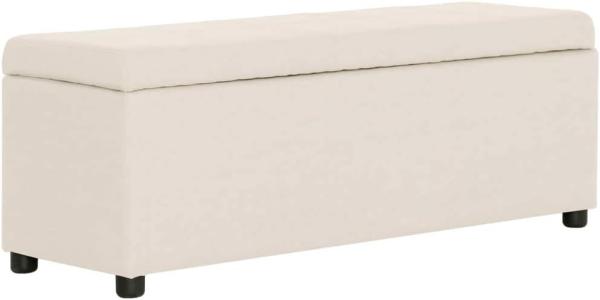 vidaXL Bank mit Staufach 116 cm Creme Polyester 281319