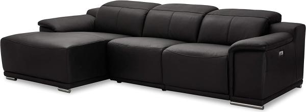 Ecksofa Schwarz Leder Links Alexa