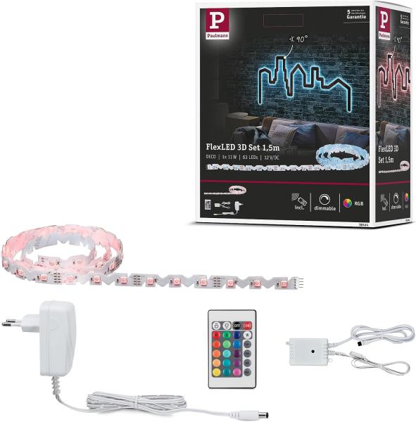 Paulmann No. 78964 FlexLED Stripe 3D Set 1,5m RGB 11W Weiß