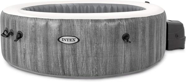 Intex 'Pure SPA Bubble GreyWood XXL Deluxe' Whirlpool, Ø 216 x 71 cm, bis zu sechs Personen, grau