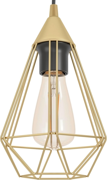 Eglo 43681 Hängeleuchte TARBES Stahl messing-gebürstet E27 1X40W H:130cm Ø17,5cm dimmbar Bild 5