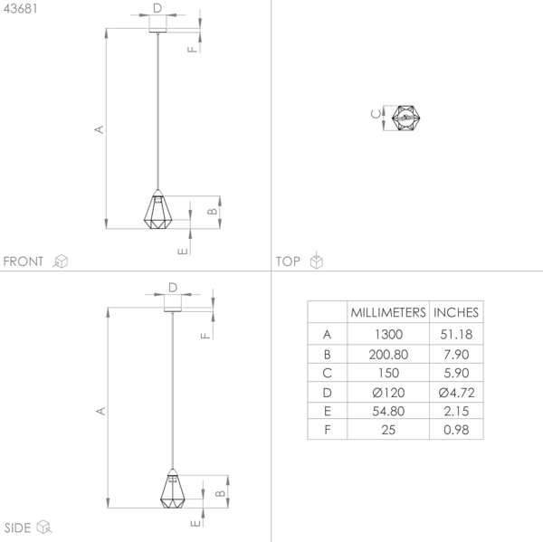 Eglo 43681 Hängeleuchte TARBES Stahl messing-gebürstet E27 1X40W H:130cm Ø17,5cm dimmbar Bild 7