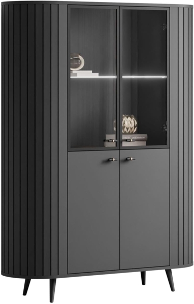 Lookway Standvitrine ELODIE II Vitrine mit Glastüren und LED-Beleuchtung