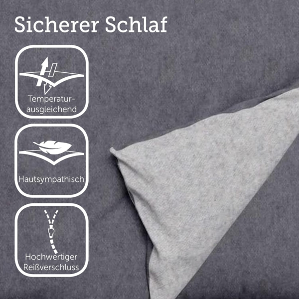 SETEX Wendebettwäsche Feinbiber, Biber, 2 teilig, mit Wendefunktion Bild 5