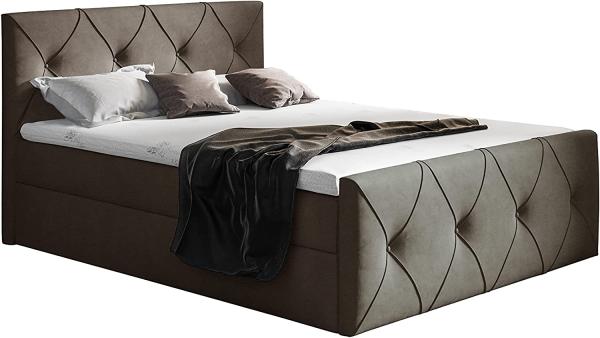 99rooms Arian Lux Boxspringbett Velours 120 x 200 cm Braun