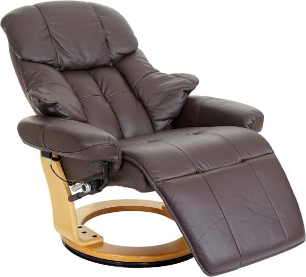 MCA Relaxsessel Calgary 2, Fernsehsessel Sessel, Echtleder 150kg belastbar ~ braun, naturbraun