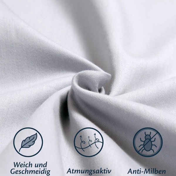 Kissenbezug 40x60 Mikrofaser Premium 2er Set Kissenhülle Deko für Kissen Bett/Sofa Stoff Superweicher Resistent Hypoallergen Anti-Milben Atmungsaktiv Kopfkissenbezug mit Verdecktem Zip Voll Waschbar Bild 5