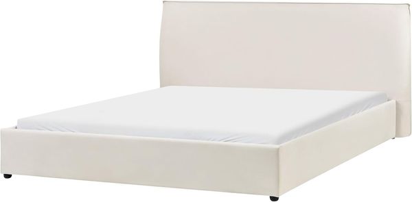 Wasserbett Samtstoff LAVAUR 180 x 200 cm Cremeweiß