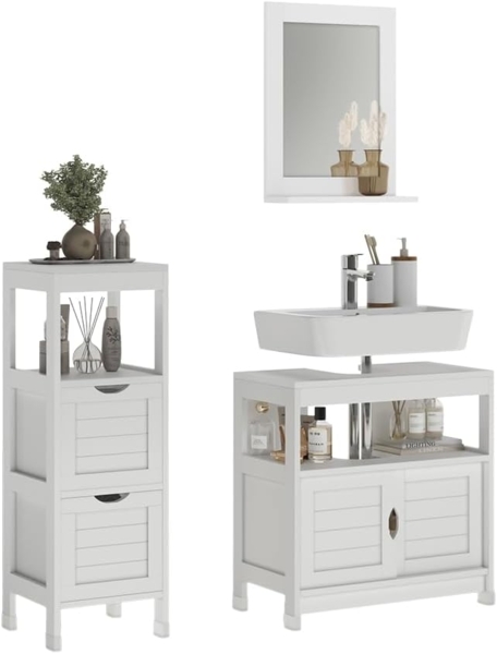 Badmöbel-Set Vilda Weiß 3 Teile Vicco Bild 5