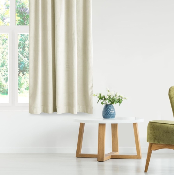 AmeliaHome Gardine Gardine Ösen Vorhang mit Raffhalter Samt Ösenvorhang Verdunkelnd (1 St), Ösen, Samt, inkl. Raffhalter Bild 8