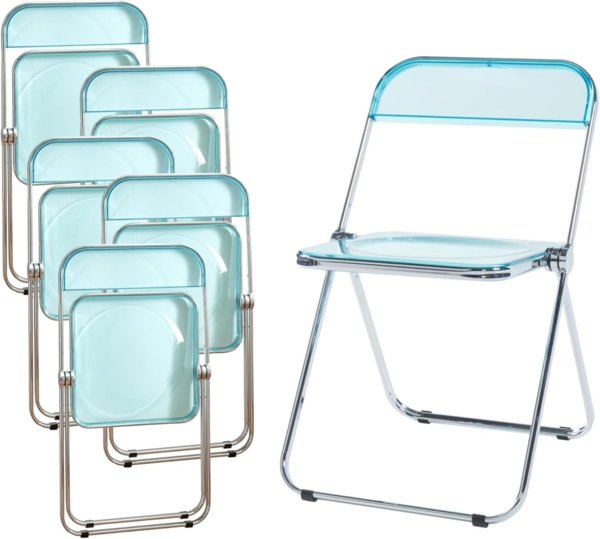 Klappstuhl Pornainen 6er Set Hellblau, transparent [en. casa]