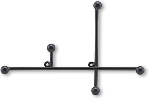 HOUSE DOCTOR Garderobenleiste Prea in Schwarz Maße: 28x18 cm mit 5 Haken zum aufhängen / Einfach zu montieren