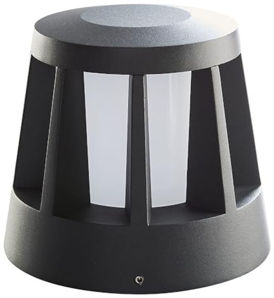 Heitronic 501332 LED Wegbegrenzungsleuchte Gomera anthrazit rund mit Anfahrschutz