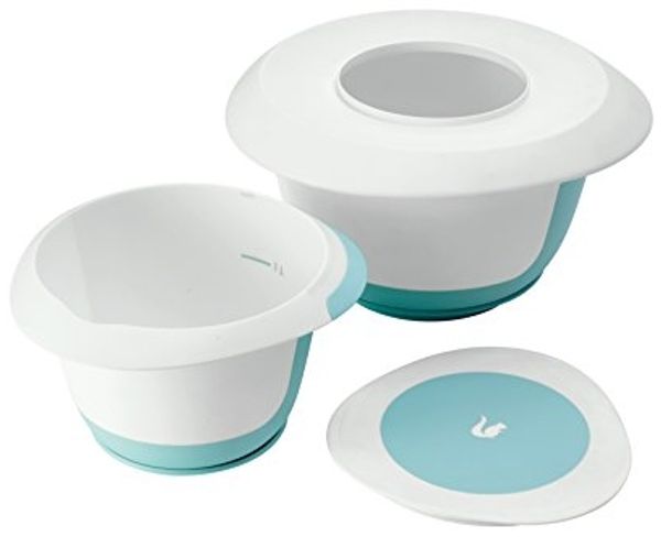 keeeper Rührschüssel marla, Kunststoff, (Set, 4-tlg), 4-in1, mit Spritzschutz, Teigschaber, Saugnapf, Anti-Rutsch-Oberfläche