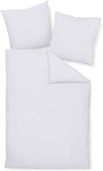 Traumschlaf Uni Mako-Satin Bettwäsche|240x220 cm + 2x 40x80 cm| weiss