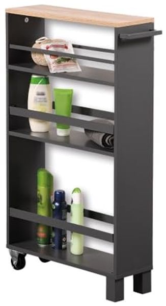 KESPER 24856-13 Nischenregal, grau aus FSC-zertifizierte Spanplatte / Regal / Rollregal