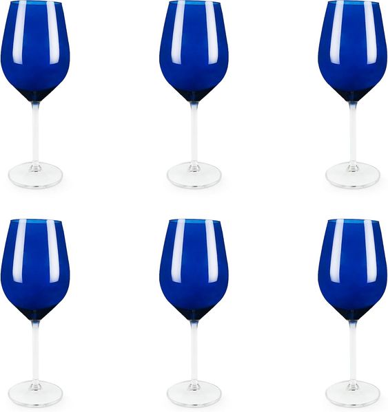 Excelsa Cobalto Weingläser, Glas, Blau, 6 Stück