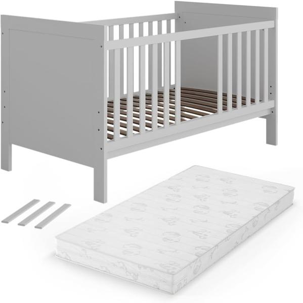 Vitalispa Babybett Ajaton Weiß 144,4 x 83 cm mit Matratze