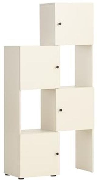 Schildmeyer Lovund Schieberegal, Holzwerkstoff, cremebeige, 42 x 34,7 x 163 cm