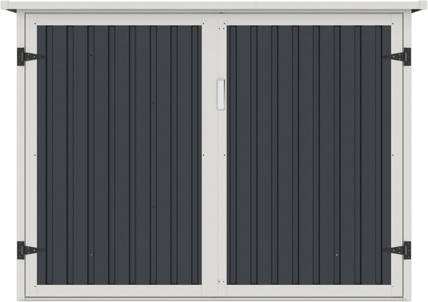 Vente-unique - Metall-Fahrradunterstand aus verzinktem Stahl - Anthrazitgrau - 4 m² für 4 Fahrräder - NIKI