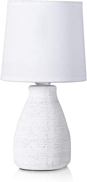 BRUBAKER Tischleuchte Landhaus Shabby Chic, Designer Tischlampe, Ohne Leuchtmittel, 1x oder 2er Set Deko Nachttischlampe mit Stein Optik