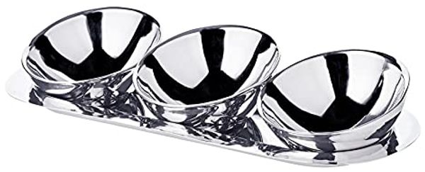 EDZARD Servierschale Asti, Edelstahl, 3er-Set, Silber-Optik, hochglanzpolierte, H 5 cm
