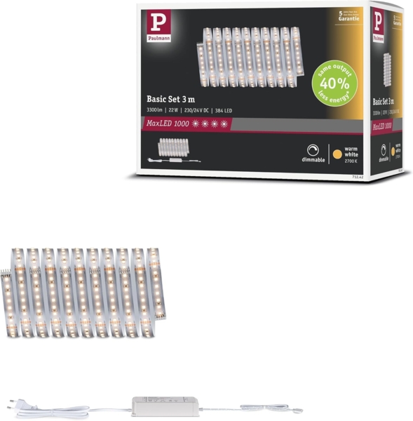 Paulmann 71242 MaxLED 1000 LED Stripe Basisset 3m 2700K