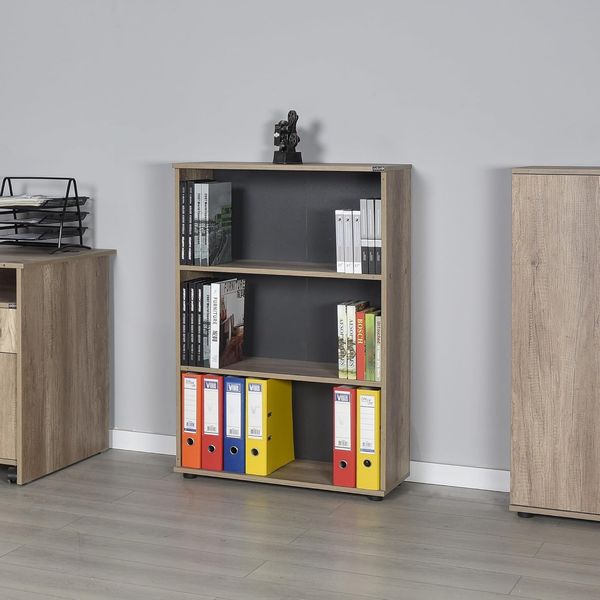 Stylish Light Walnut Bookshelf, 72 x 109 x 34 cm | 100% Melamine Coated Particle Board, 16 mm Thickness | Ideal for Modern Home & Office Decor