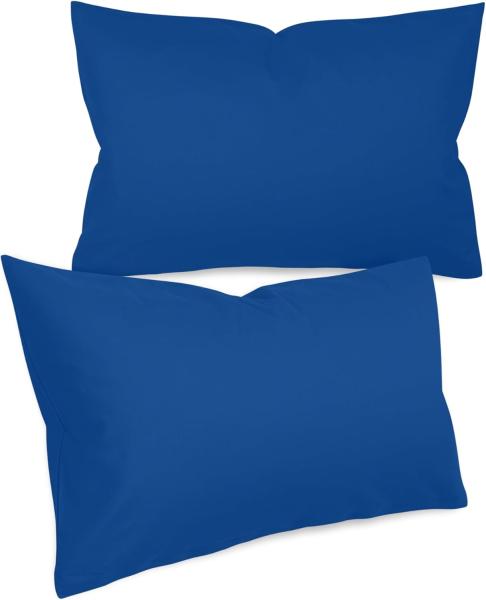 npluseins unifarbene Kissenbezüge im Doppelpack und dezentem Design 1154. 1498, ca. 40x60 cm, blau