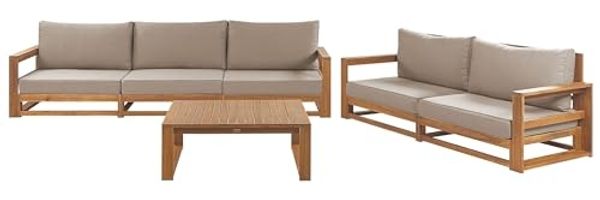 Beliani 'TIMOR' Lounge Set, Zertifiziertes Akazienholz Heller Holzfarbton