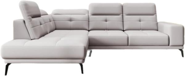 Designer Sofa Isabella mit verstellbarer Kopf- und Rückenlehne Stoff Beige Links