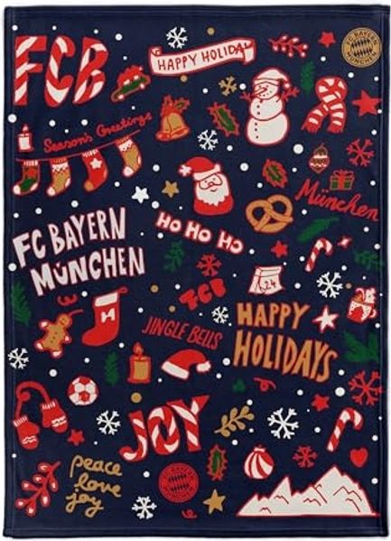 Wohndecke FC Bayern München I Kuscheldecke I Sofadecke Winter 150x200 cm I Navy, FC Bayern München