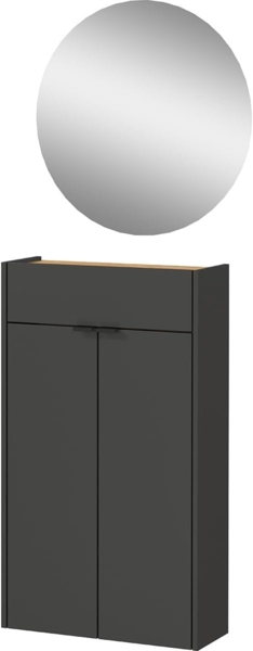 GERMANIA Garderoben-Set Ameca, (Set, 2-St), Mehrzweckschrank und Spiegel, geringe Tiefe, ideal für schmale Flure